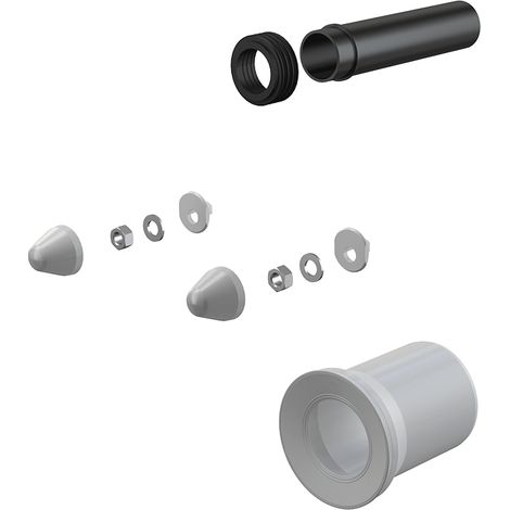 Accessoires WC complets DN110, 200 mm, polypropylène, blanc (1/2)