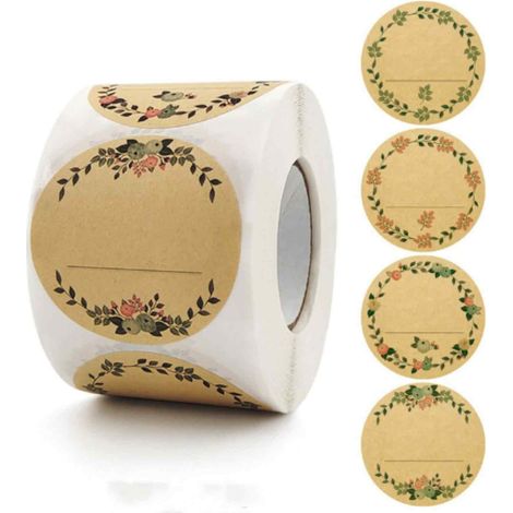 Autocollants ronds en papier kraft