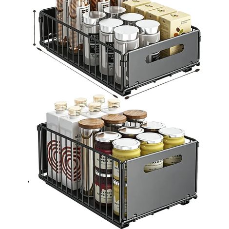 Organizador de almacenamiento, altura ajustable, diseño duradero, tipo B S y L, 2 niveles. (1/2)