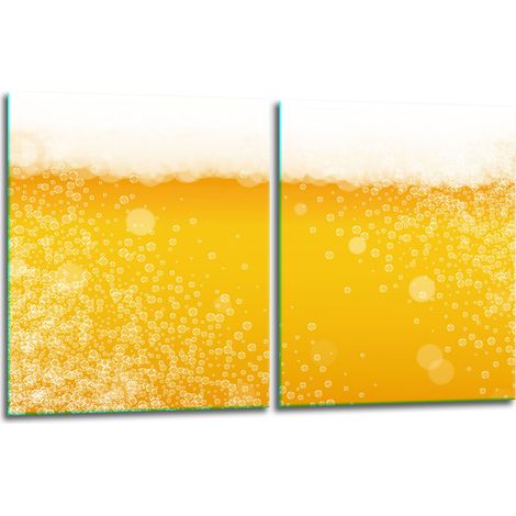 2x Glas-Schutzplatte für Herd 40x52 Bier (1/5)