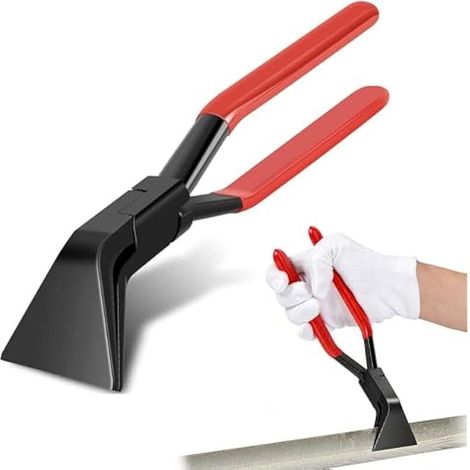 Pince Pliante à 45°: Pince à Tôle Pince à Plier Large de 60 mm pour Couvreurs, Plombiers et Travail des Métaux (rouge)