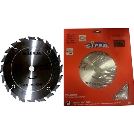 SIFER sifer disco desbrozadora 250x25,4x3.0 z20   2502543-20