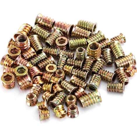 M5 Inserts d'écrou, 30pcs Insert fileté Bois, Écrou Hexagonal fileté alliage zinc, Douille hexagonale à Visser, Tête pour Meubles en Bois, Insert Fileté Bois Ecrou Hexagonal(Couleur zinc) (1/5)