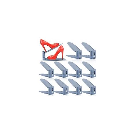 10 PCS Support à Chaussures Réglables,Chaussures Support Rack,Empiler Les Chaussures,Organiseur de Chaussures (1/5)