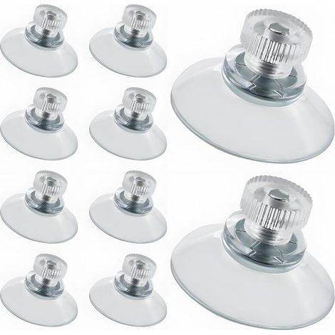 Lot de 10 ventouses de 25 mm pour fenêtre, ventouse avec filetage et écrou moleté (forte adhérence), crochets à ventouse, pour miroir, fenêtre, porte, mur et  surfaces lisses (1/5)