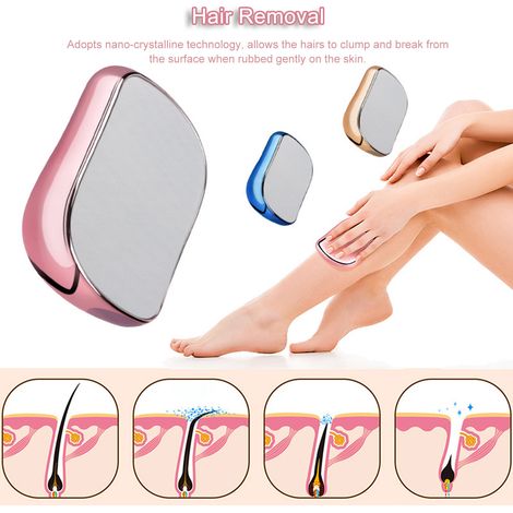 Gomme à cheveux en cristal Portable, élimination manuelle indolore, outil d'exfoliation de la peau pour toute partie du corps (1/5)