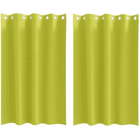 Maison Exclusive - Rideaux occultants avec anneaux 2 pcs Vert 175 x 140 cm