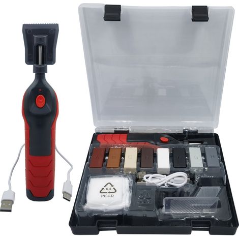 Kit d'outils de réparation pour carrelage en céramique et meubles en porcelaine, kit d'embellissement des rayures pour sols en stock ([En charge] Kit de réparation de carrelage en cire avec 8 outils) (1/5)