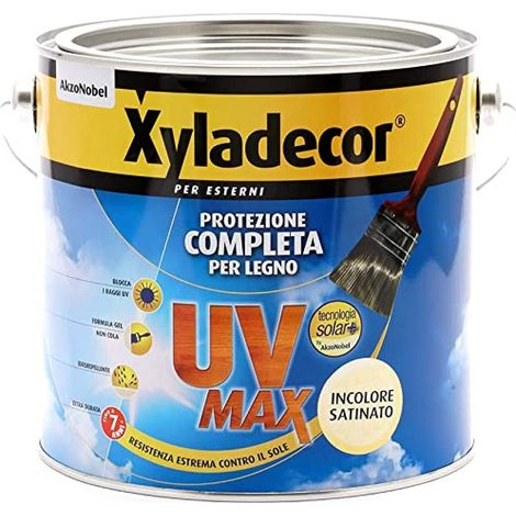 Xyladecor SMALTO LEGNO ESTERNI UV MAX Protezione Completa da sole e agenti atmosferici Idrorepellente INCOLORE 2,5 L, 2.5 L (1/5)