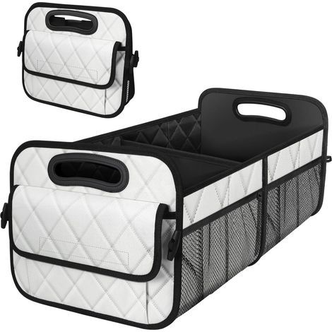 Kofferraum-Organizer mit 6 Fächern – 50 l, wasserdichtes Polyester – Aufbewahrungsbox für SUVs, Minivans und Transporter – Mittelbeige (1/5)