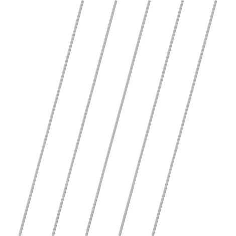 Lot de 5 tiges entièrement filetées, M5 x 400 mm, filetage à droite en acier inoxydable 304, pour boulons d'ancrage/pinces/étriers de fixation de meubles, vis à filetage métrique (1/5)