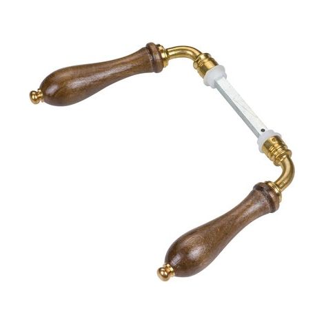 Béquille de porte double bois noyer - Carré 7 mm - Poire - Dubois ind (1/4)