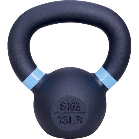 Kettlebell Kugelhantel - Gusseisen - 6 kg - Schwarz-Hellblau