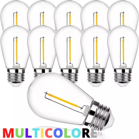 Lampadine LED E27 Luce Calda/Naturale/Fredda 1W=11W Filamento Vintage SET DA 10 Multicolore