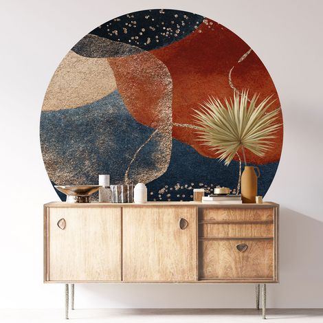 Sticker mural rond / cercle - Design - Diamètre 80 cm - Adhésif MAT (1/3)