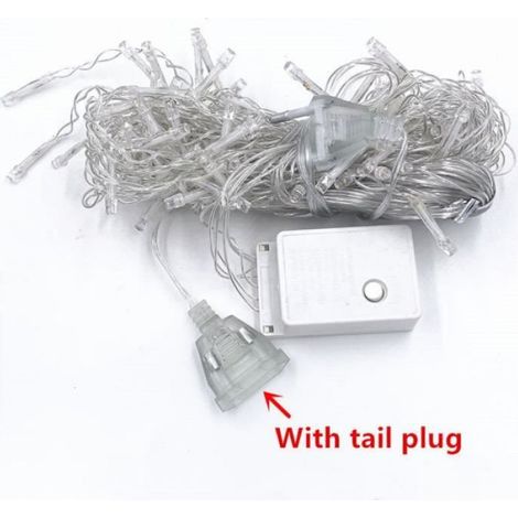 Plug 220V EU - Bleu - Rideau lumineux LED blanc 96smd, 5 m, guirlande lumineuse pour fête, Festival, mariage, (1/4)