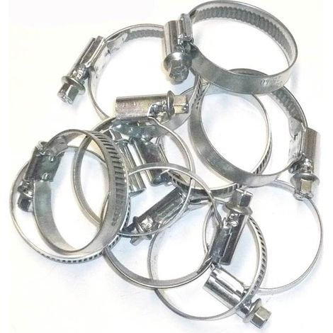 Collier de durite bande pleine 32 - 50 10 colliers