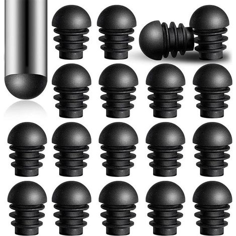 24 tapas redondas con insertos de tubo de plástico de 16 mm de diámetro exterior para protectores de patas de sillas (1/5)