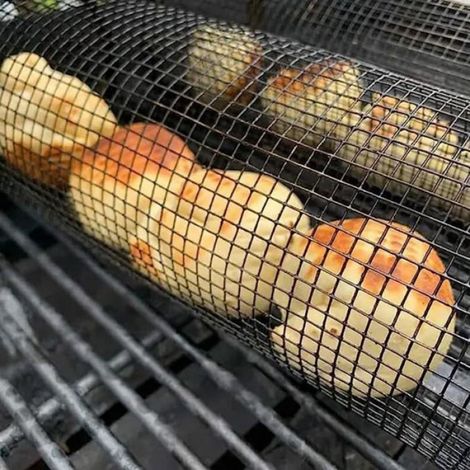 Panier À Grill - Acier Inoxydable 30 Cm - Pour Barbecue Cylindrique - Lot De 3 (1/4)