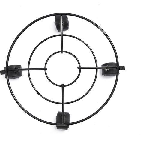 Soporte móvil para plantas con ruedas [Soporte universal] Soporte para macetas – Diámetro 25 cm, 30 cm, 35 cm, Altura 7 cm [Material: Hierro] Negro – 1x Soporte para macetas (1/5)