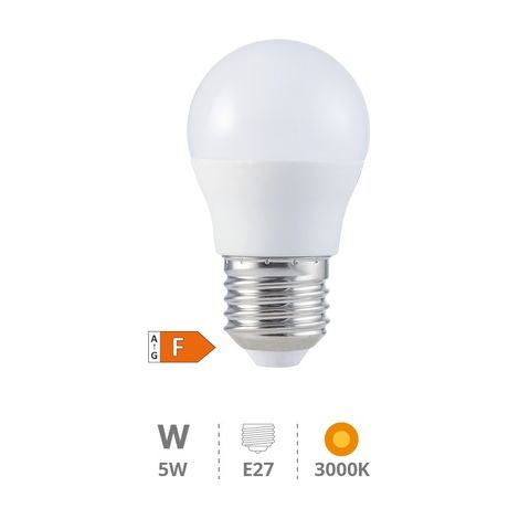 Bombilla de led esférica E27 5W luz cálida 3000K 470 lm GSC 2002342