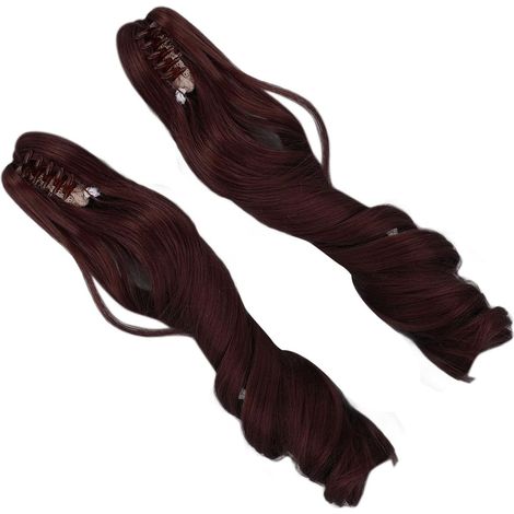 Soft Silk Doll Wig, 2 Pieces, Roman Curls, Clip-in Design, High Temperature Resistant, Ponytail, Realistic for Crafts (Brown) (1/5)
