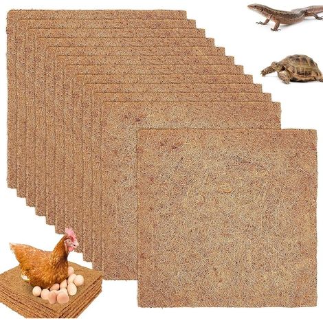 Lot de 12 coussinets de nichoir pour poules, 25 cm x 25 cm, tapis de nid de poules, lavable, tapis en coco, accessoires pour pondre des œufs ou maintenir la chaleur (1/5)