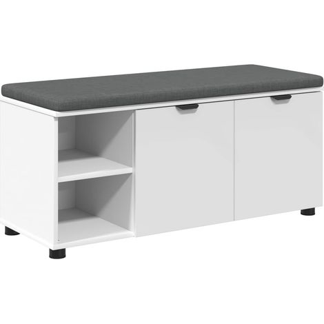 Hall Bench White 100 x 38 x 46 cm Engineered Wood and Fabric vidaXL