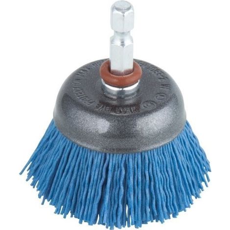 Brosse ronde en nylon Wolfcraft 50 mm HEX 1/4'' doux (1/3)