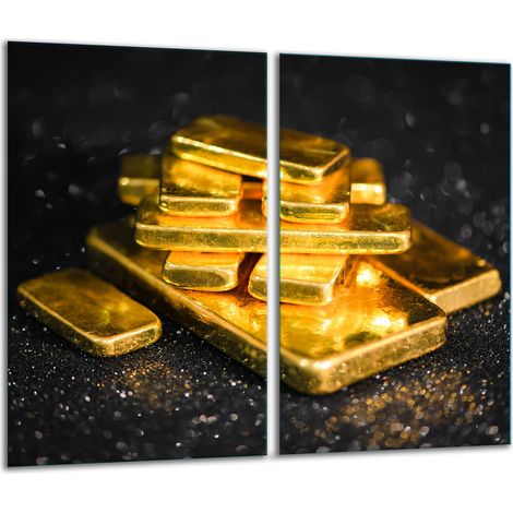 Schneidebrett aus Glas, 2x 30x52 cm, gold (1/5)