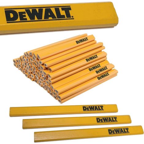 Dewalt Tradesmen HB Grade Flat Carpenters Pencils Yellow Dewalt Logo - Box 72 (1/4)