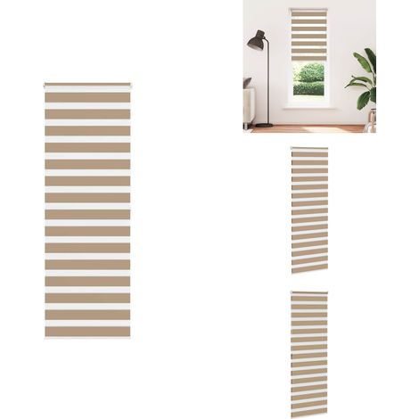 Zebrarollo Sandbraun 75x200 cm Stoffbreite 70,9 cm Polyester - Zebra-Jalousie - Zebra-Jalousien - Zebra-Rollo - Doppelrollo (1/5)