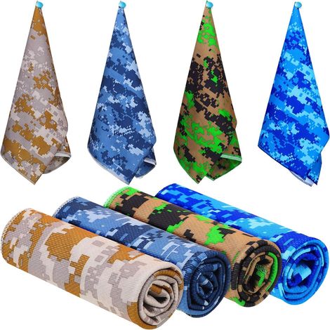Serviette Rafraîchissante - Microfibre - 30 x 90 cm - Pour Activités Extérieures Gym Yoga Camping Randonnée - Lot de 4