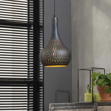 Suspension moderne 1 lampe forme goutte finition couleur cuivre JAVA (1/3)