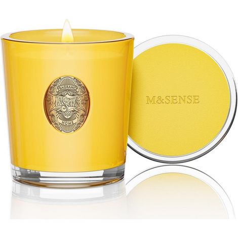 Duftkerze im Glas Gezuckerte Zitrone 290g Sojawachs 55h Brenndauer Aromatherapie Geschenk