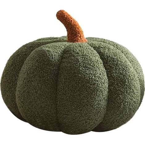 Cojín decorativo de peluche con forma de calabaza de Halloween, de terciopelo suave, 20 cm (verde)