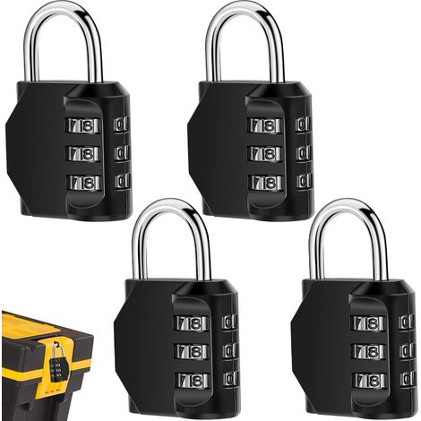 Cadenas à 3 Chiffres Zinc Durable Antivol Verrou de Bagage Coffre et Casier Compact et Léger (1/5)