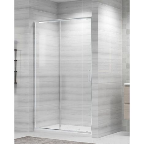 Box doccia nicchia cm 140 con vetro temperato trasparente 5mm - anta scorrevole (1/4)