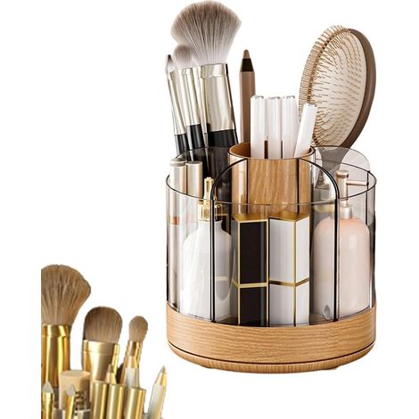 Brush Organizer 6 Slots 360 Rotation Clear Acrylic Cosmetic (1/5)