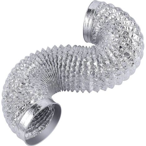 Tuyau d'évacuation d'air sec flexible et robuste de 4 pouces, longueur de 16 pieds, kit de conduits CVC en aluminium extra épais (6 couches) (1/5)