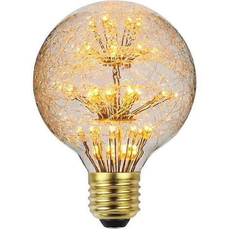 Ampoule LED vintage RGB feux d'artifice, ampoule Edison 3W 220/240V E27, ampoule décorative (G80) [Classe énergétique G] (1/5)