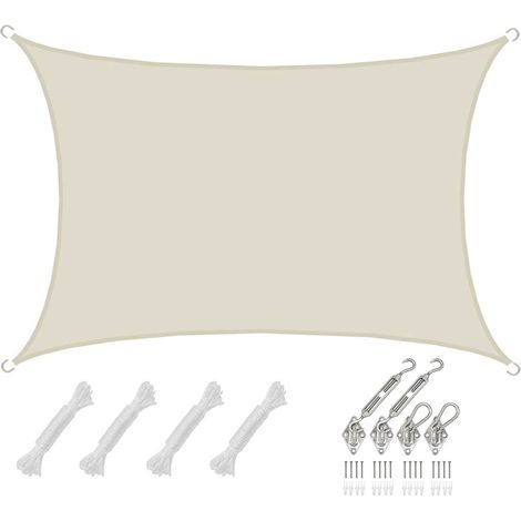 3x4m Sonnensegel Rechteckig Wasserdicht - Sonnenschutz Segel Set mit Befestigung (1/5)