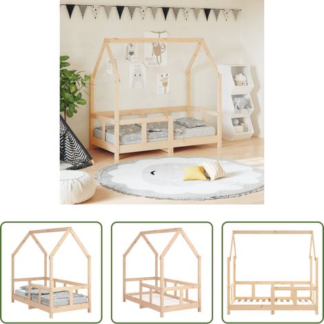 vidaXL Massivholz Kinderbett - Kinderbett 70x140 cm Massivholz Kiefer (1/5)