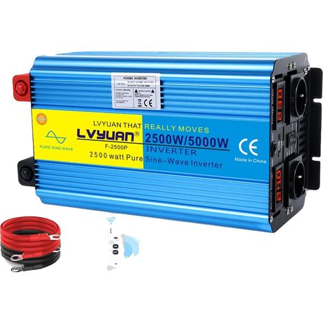 Onduleur, Onde Sinusoïdale Pure, Télécommande, 5000W 24V 2EU (1/2)