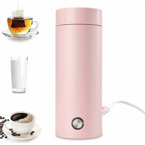 CYRILL –Mini Bouilloire Electrique de Voyage, 400 ml Petite Bouilloire Electrique en Acier Inoxydable, 3 en 1 Tasse Chauffante Electrique, Ebullition Rapide et Arrêt Automatique pour Thé, Lait, Café ( (1/5)