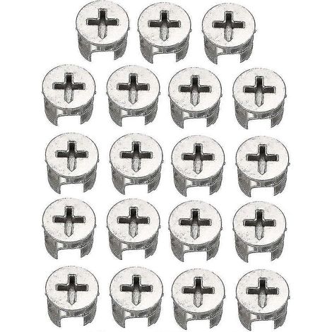 15 Stück 12-mm-Nockenmutterverbinder für Schrankschubladen, Kleiderschrankpaneele, Möbelbeschläge (1/5)
