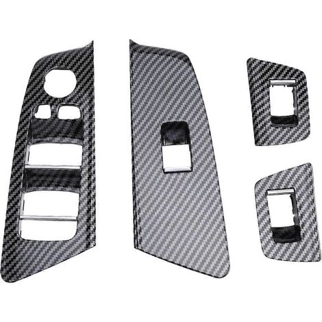 Cache-interrupteur de lève-vitre intérieur pour BMW Série 5 M5 G30 G31 G38 F90 (2017-2020) 525 528 530 540 (conduite à droite) en fibre de carbone (1/5)