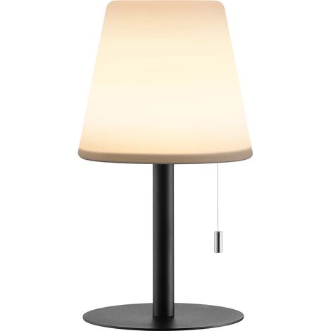 Lampada da Tavolo Ø16,5x30 cm con Luce RGB Senza Fili Ricaricabile Portatile per Interni ed Esterni Bianco e Nero (1/5)