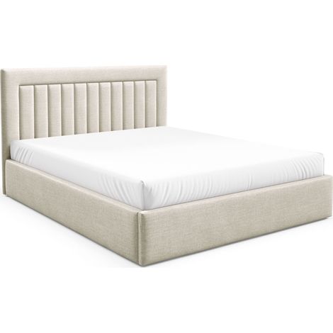 Selsey Averin - Polsterbett 180x200 mit Bettkasten, hellbeige Velours (1/5)