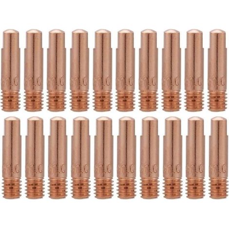 20Pcs Soudure Pointe de Tube Contact en Cuivre pour Consommables de Torche de Soudage 15AK MIG MAG (0.8) (1/4)